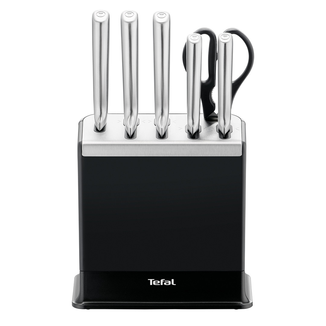 Tefal EverSharp, 6-piece set, stainless steel - Knife set & block