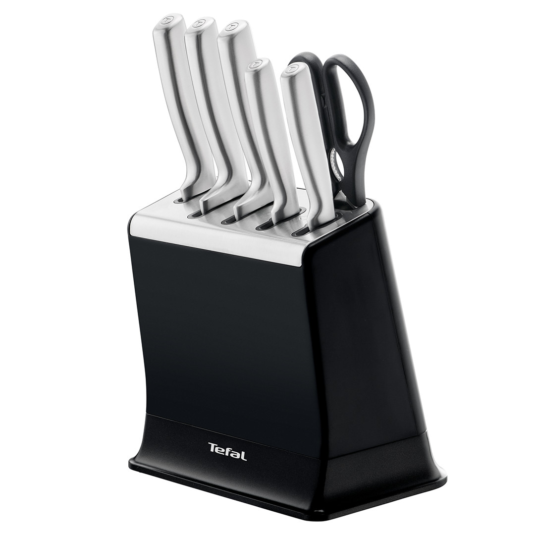 Tefal EverSharp, 6-piece set, stainless steel - Knife set & block