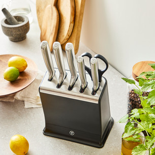 Tefal EverSharp, 6-piece set, stainless steel - Knife set & block