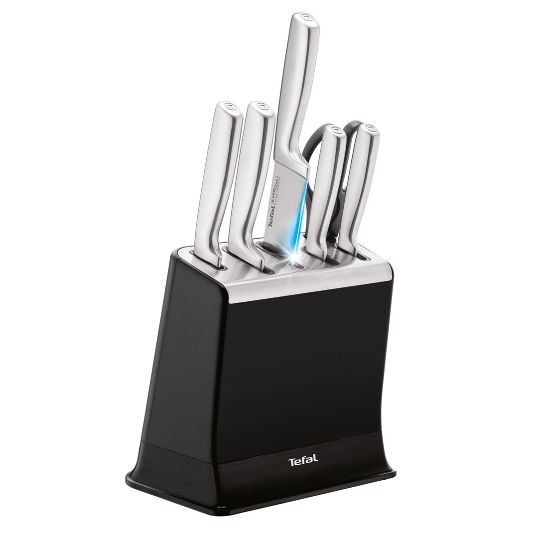 Tefal EverSharp, 6-piece set, stainless steel - Knife set & block