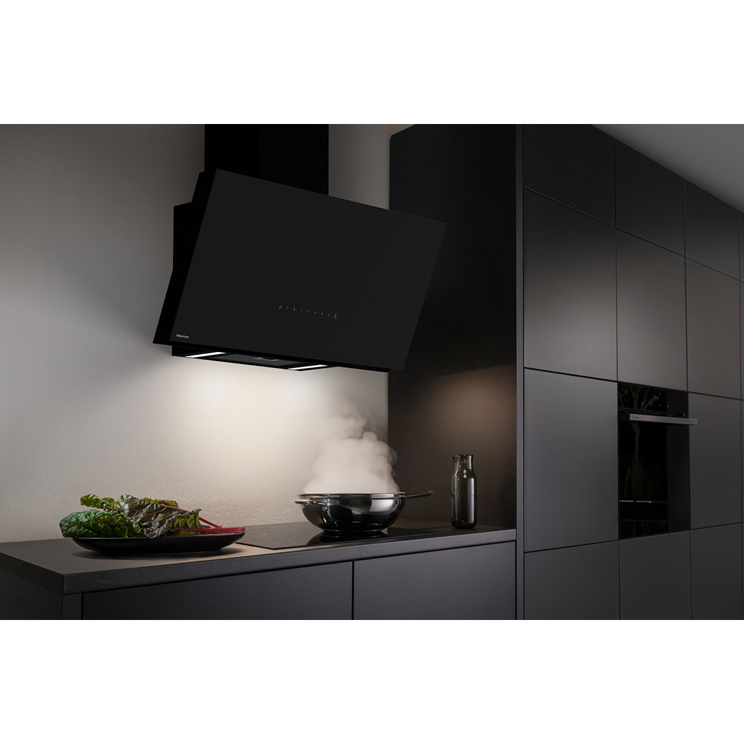 Hisense, 767 m³/h, width 89.5 cm, black - Cooker hood