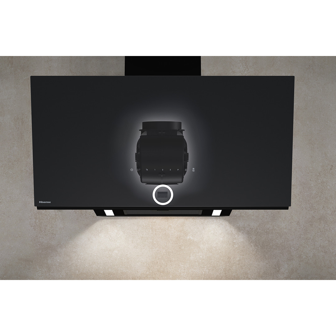 Hisense, 767 m³/h, width 89.5 cm, black - Cooker hood