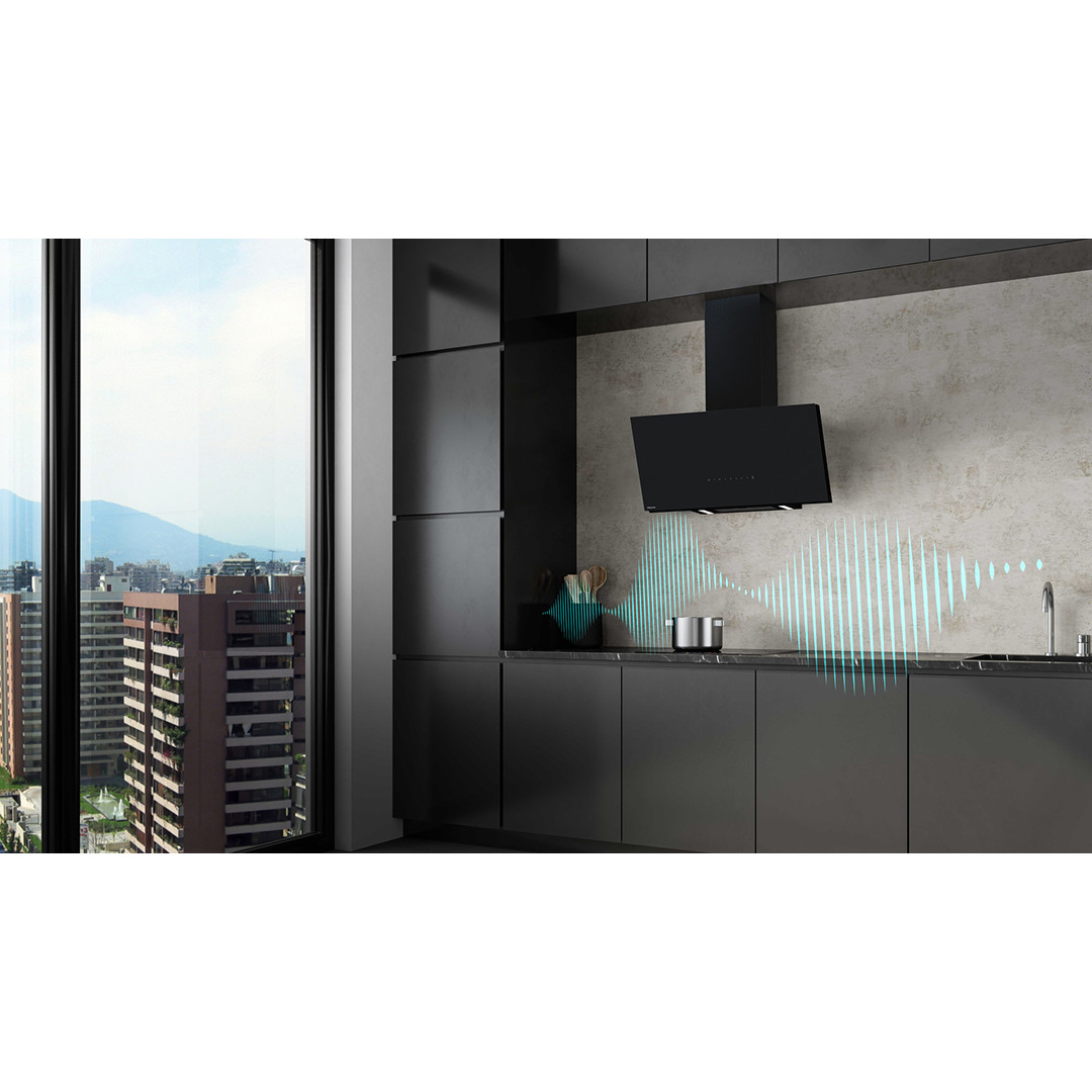 Hisense, 767 m³/h, width 89.5 cm, black - Cooker hood