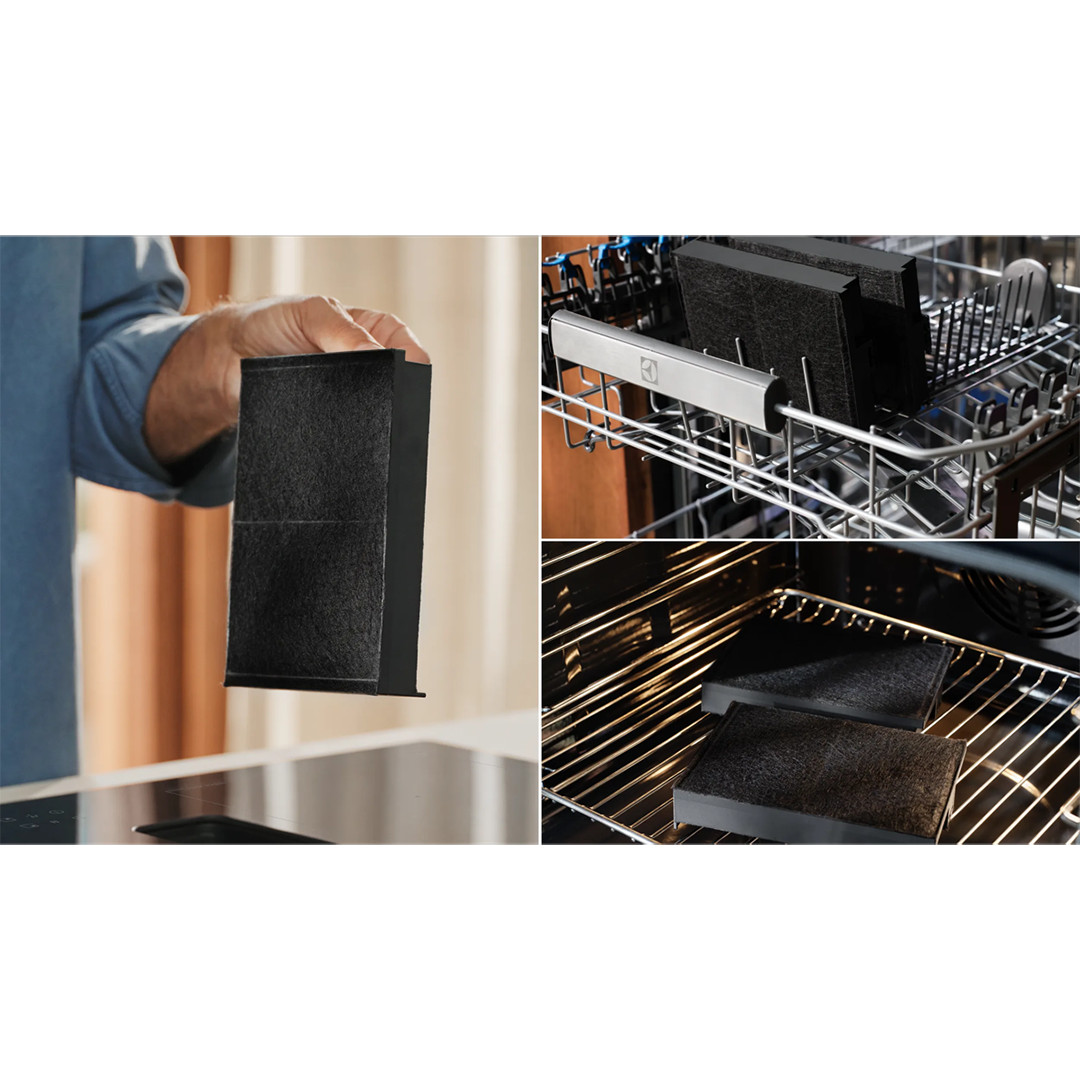 Electrolux 600 XT Bridge, plotis 60 cm, juoda - Įmontuojama indukcinė kaitlentė su gartraukiu