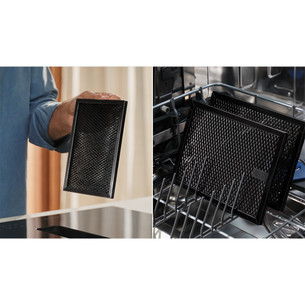 Electrolux 600 XT Bridge, plotis 60 cm, juoda - Įmontuojama indukcinė kaitlentė su gartraukiu