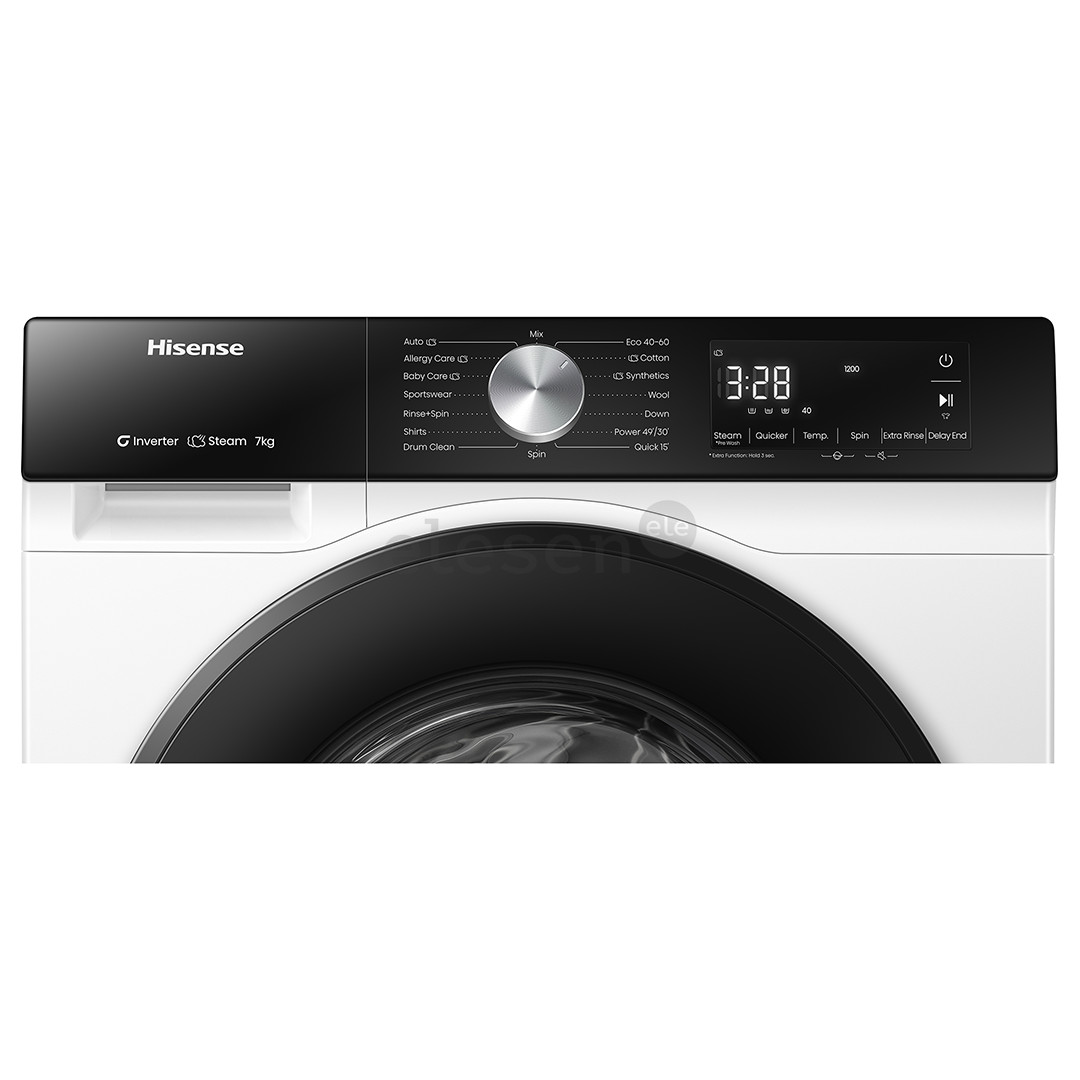 Hisense, 7 kg, gylis 43,5 cm, 1200 aps./min. - Skalbimo mašina