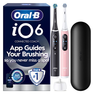 Braun Oral-B iO6 Duo Pack, juodas / rožinis - Elektrinių dantų šepetėlių rinkinys IOM6D.2J6