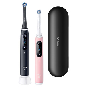 Braun Oral-B iO6 Duo Pack, juodas / rožinis - Elektrinių dantų šepetėlių rinkinys