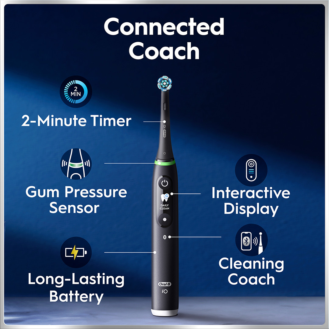Braun Oral-B iO6 Duo Pack, juodas / rožinis - Elektrinių dantų šepetėlių rinkinys