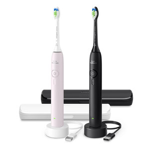 Philips Sonicare 3100 Series, розовый/черный - Комплект электрических зубных щеток