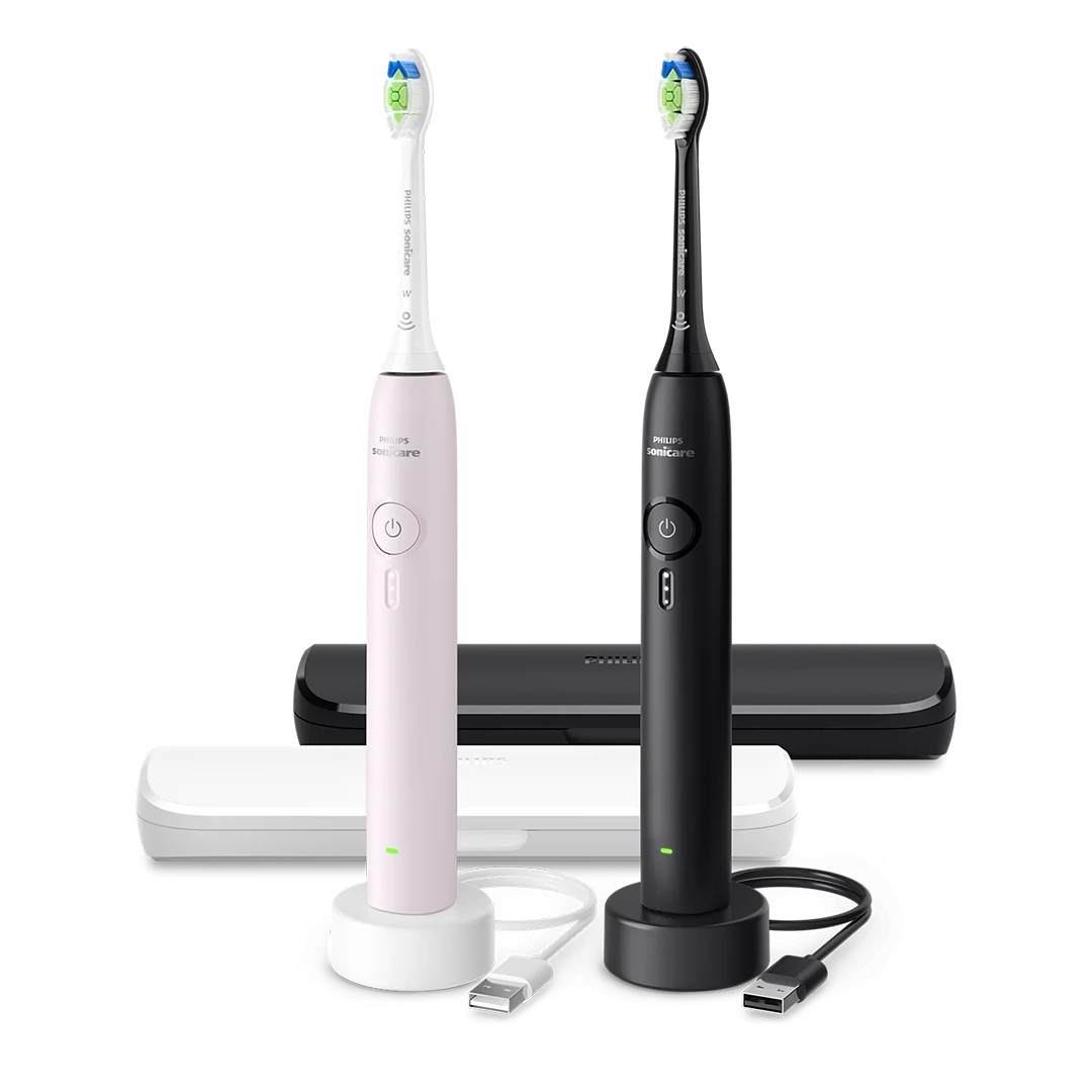 Philips Sonicare 3100 Series, розовый/черный - Комплект электрических зубных щеток