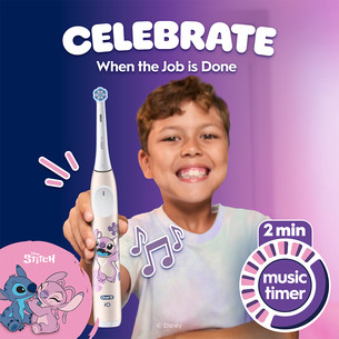 Braun Oral-B iO Kids Disney Stitch Angel, розовый - Электрическая зубная щетка