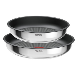 Tefal Ingenio Cook Eat, 3 dalių, nerūdijantis plienas - Keptuvių rinkinys + nuimama rankena