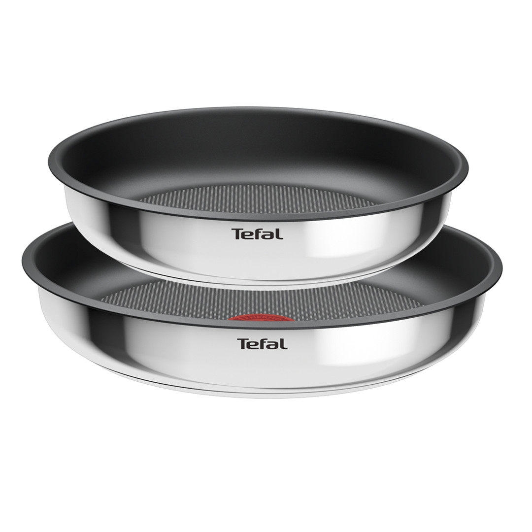 Tefal Ingenio Cook Eat, 3 dalių, nerūdijantis plienas - Keptuvių rinkinys + nuimama rankena