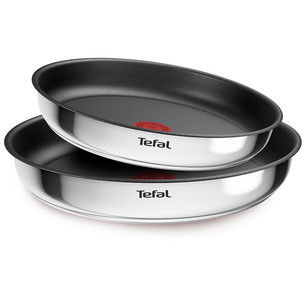 Tefal Ingenio Cook Eat, 3 dalių, nerūdijantis plienas - Keptuvių rinkinys + nuimama rankena