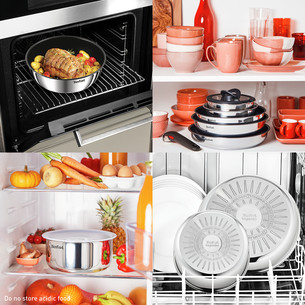 Tefal Ingenio Cook Eat, 3 dalių, nerūdijantis plienas - Keptuvių rinkinys + nuimama rankena