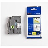 Laminated tape black text on white backround 8m x 12mm, Brother Item - TZES231