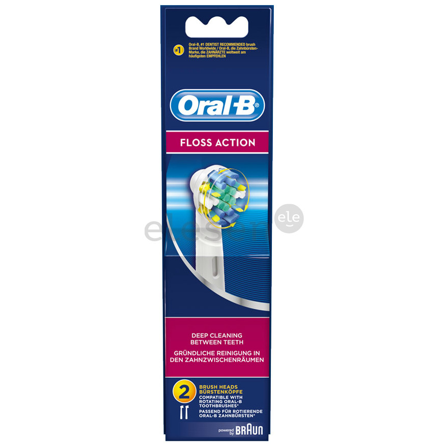 Oral-B Braun FlossAction, 2 pieces, white - Replacement brush heads