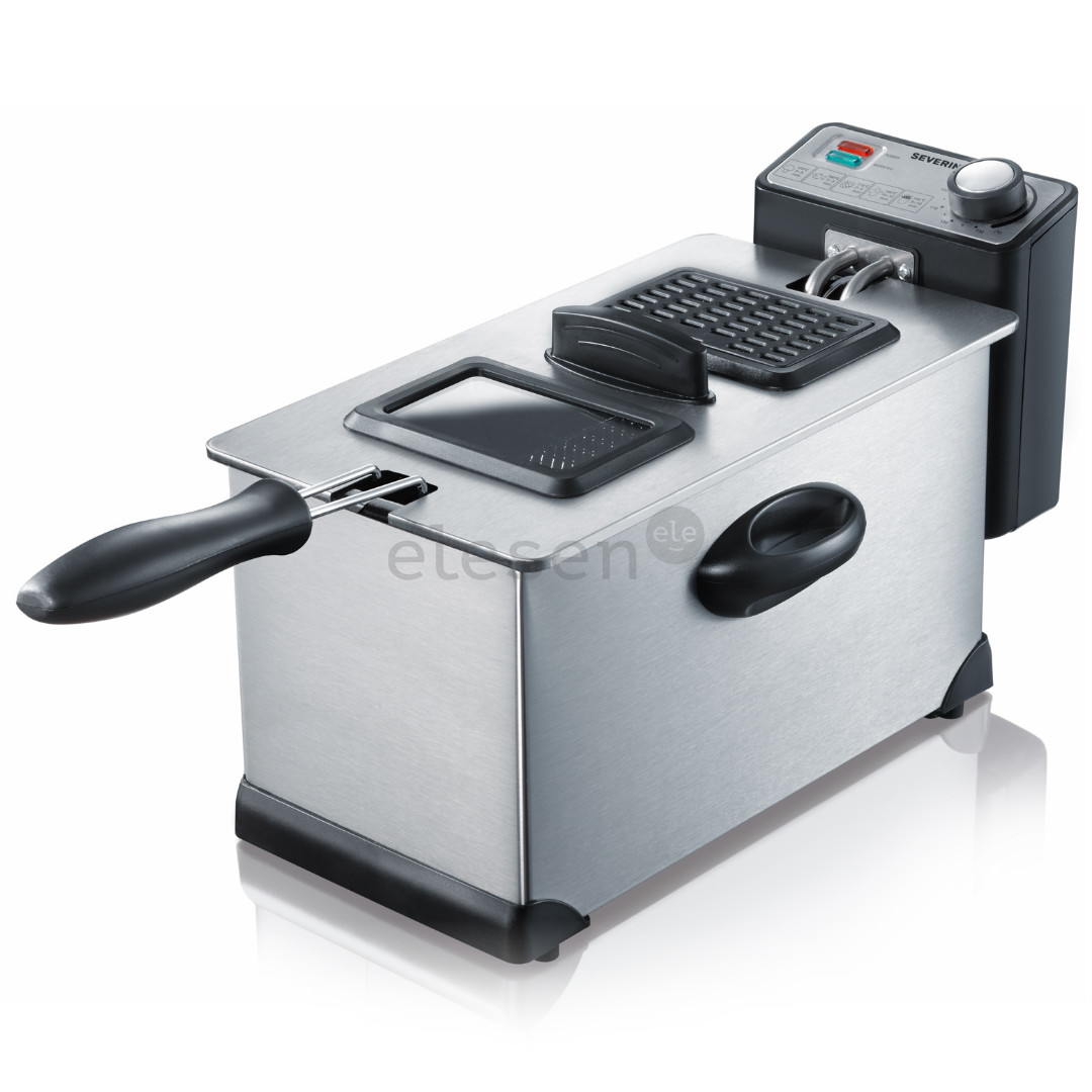 Severin, 2000 Вт, черный/серебристый - Фритюрница