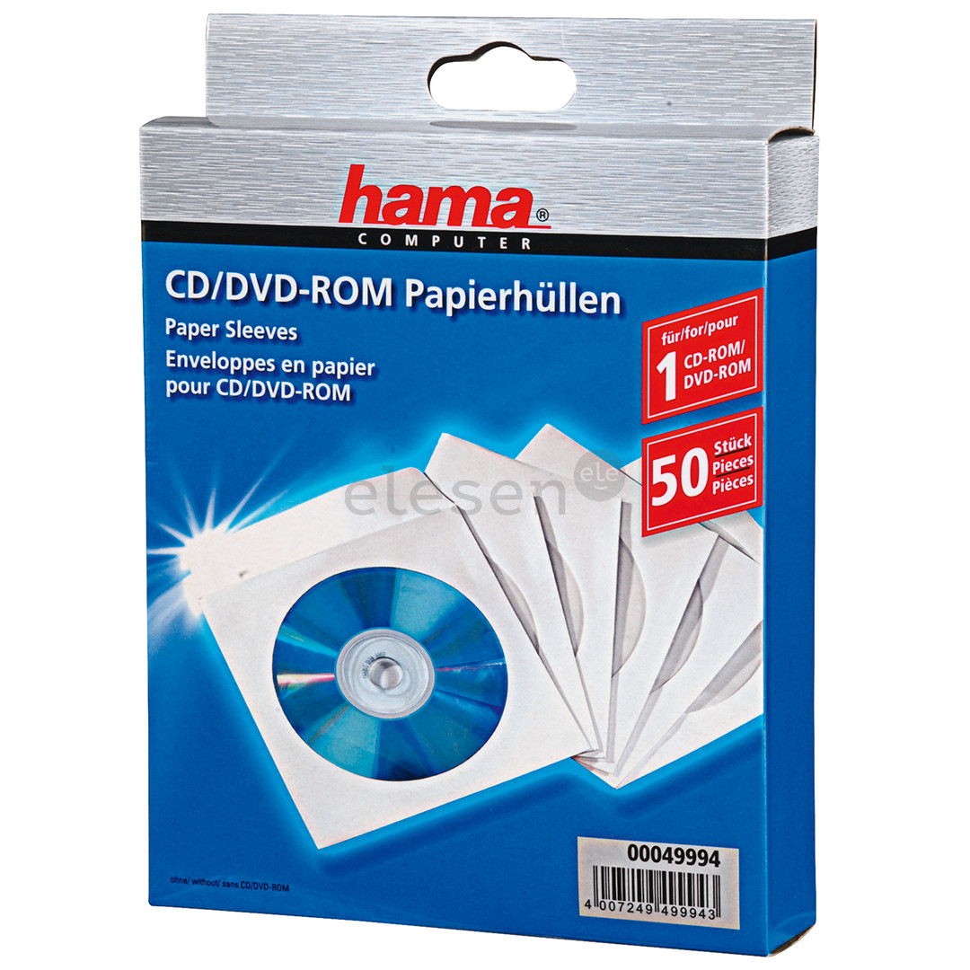 Hama, 50 pcs - CD/DVD paper sleeves Item - 00049994