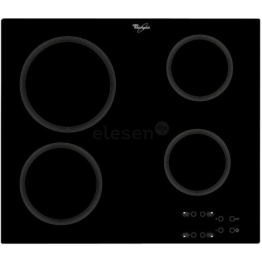Whirlpool, width 58 cm, frameless, black - Built-in Ceramic Hob